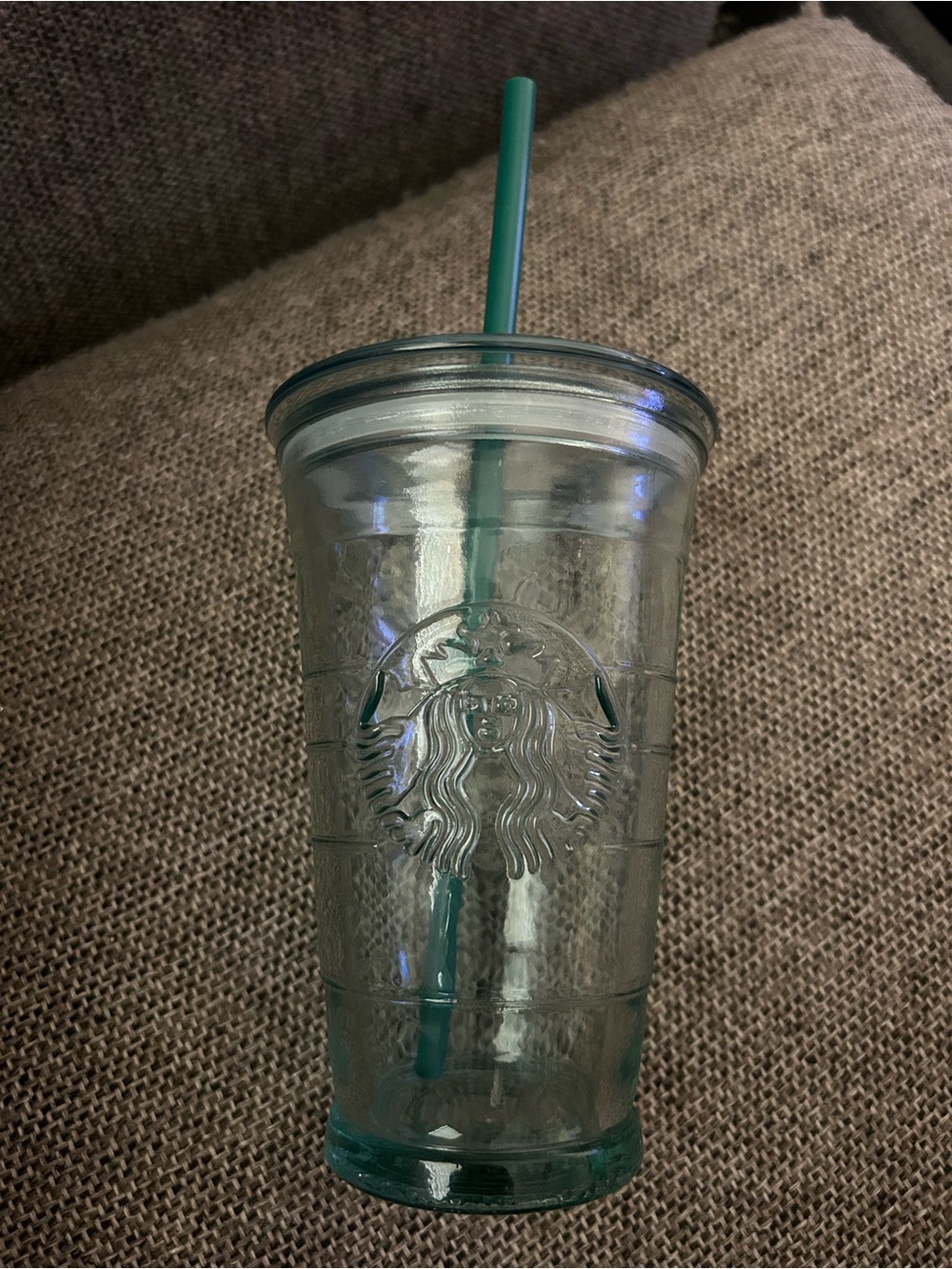 Starbucks Recycled Green Glass Tumbler Made in Spain 16 ounce green tint
